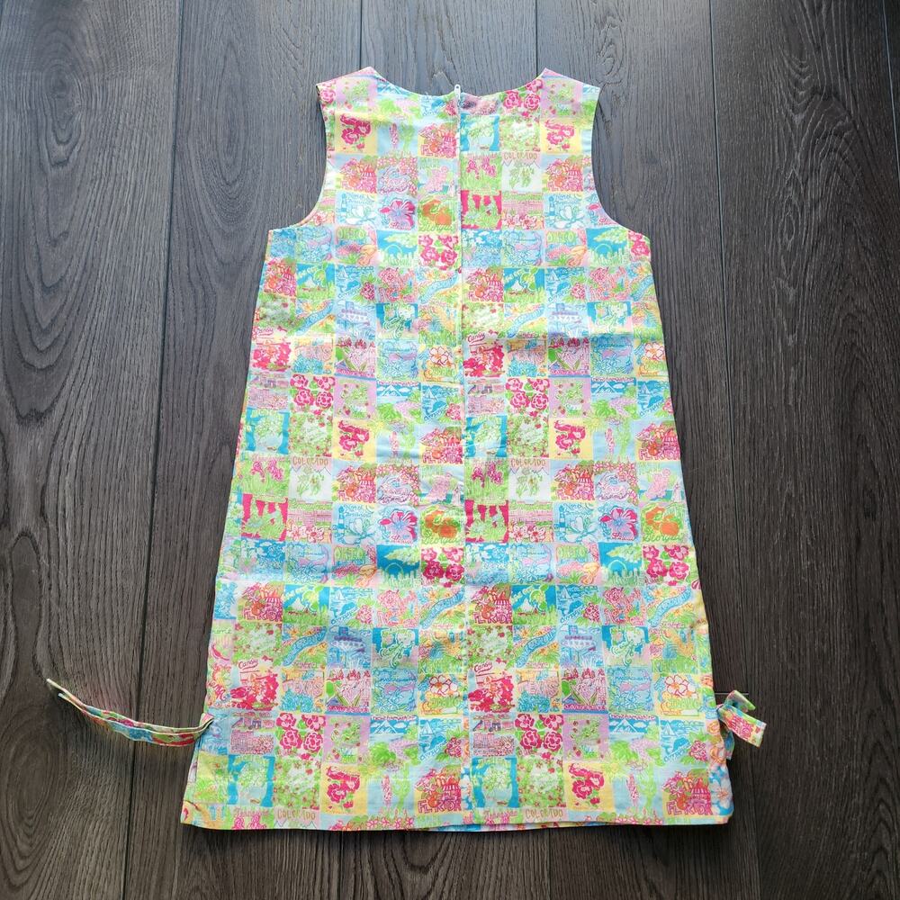 Lilly Pulitzer Shift Dress in State of Mind Patchwork Print, girl's size 10 - Picture 4 of 6